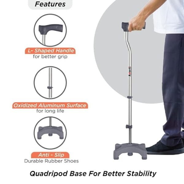 Vissco Avanti L Shape Quadripod Walking Stick